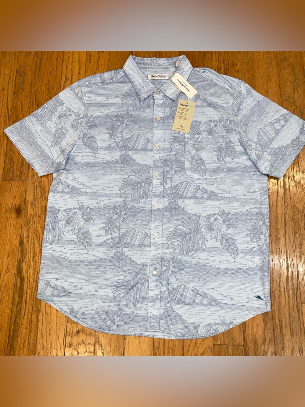 Tommy Bahama Men’s XXL Camp Shirt San Lucio Stretch Corsica Blue NEW ($128)